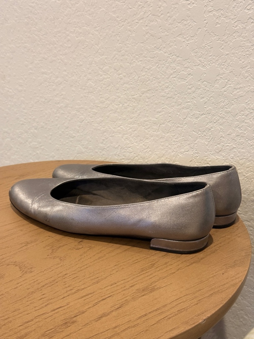 Stuart Weitzman Metallic Silver Ballet Flats
